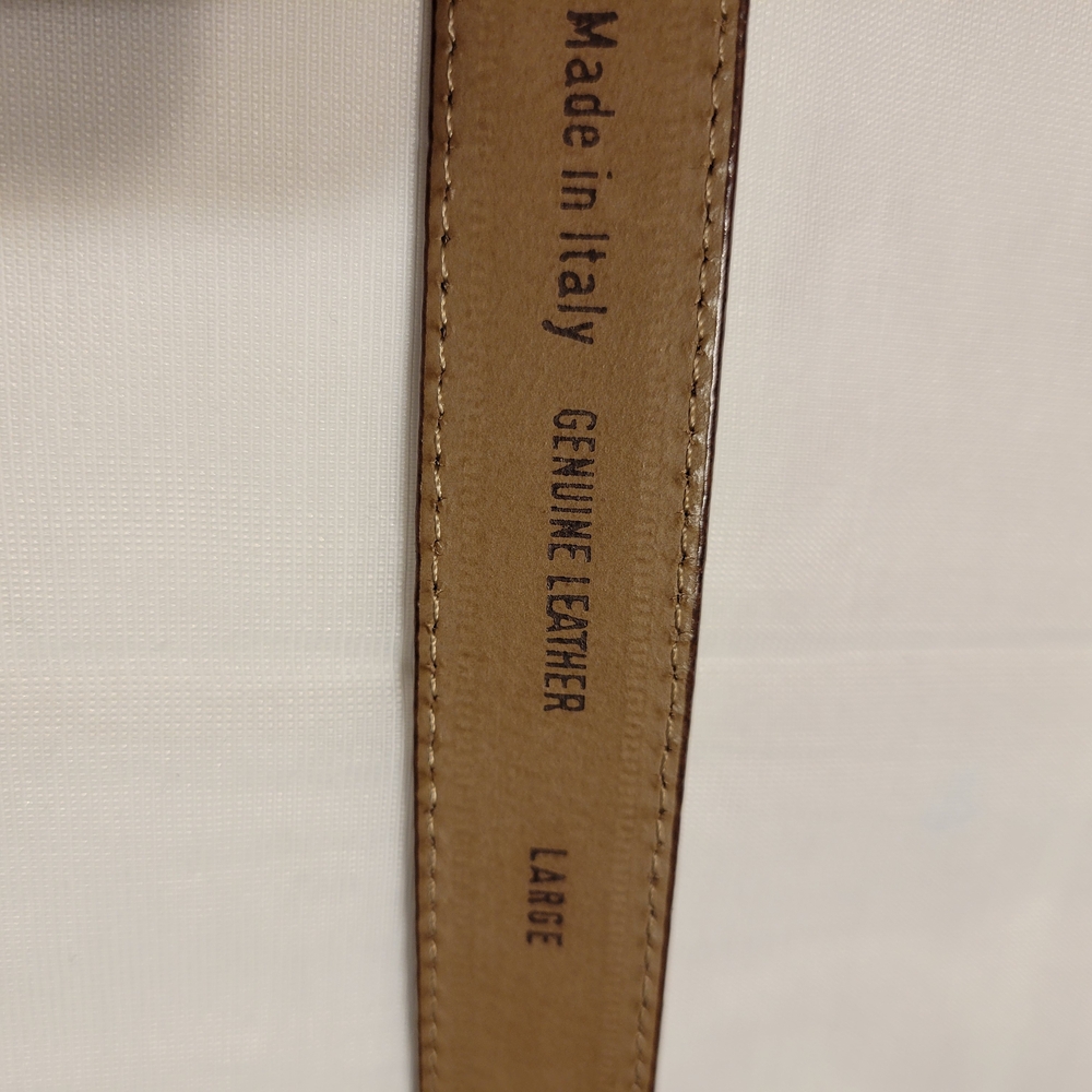 DKNY Brown Leather Belt with Gold Buckle - Picture 4 of 7
